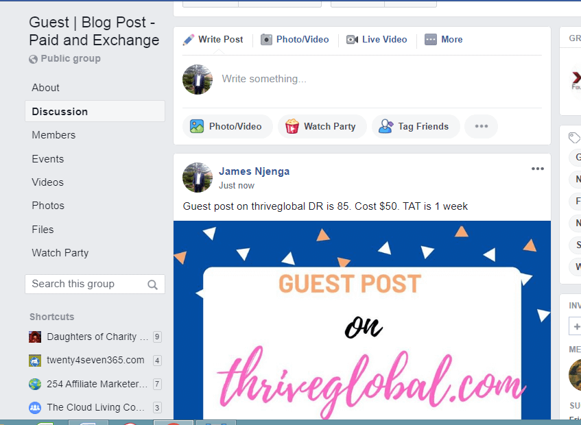 facebook guest post advert